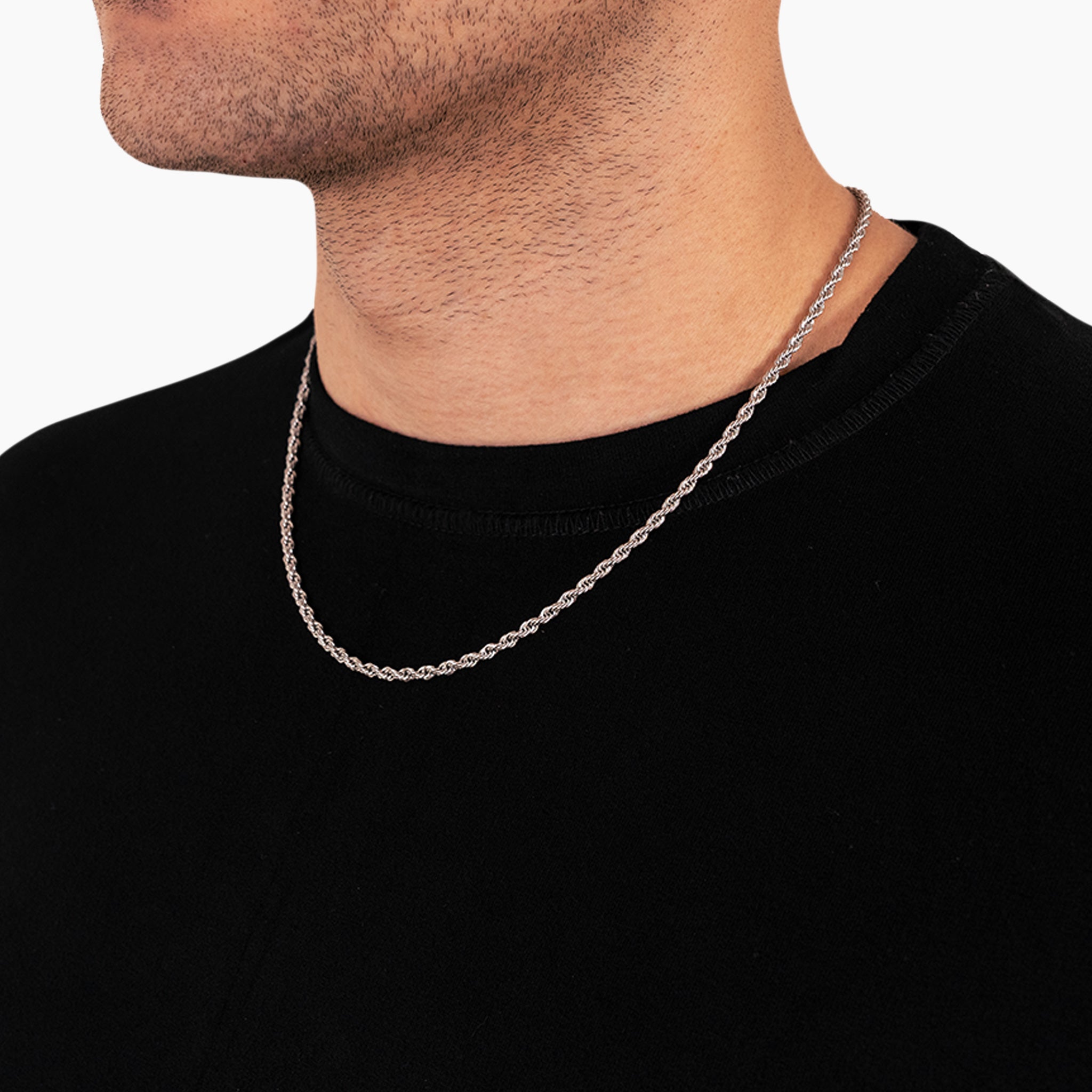 3mm Twisted Rope Chain - Silver